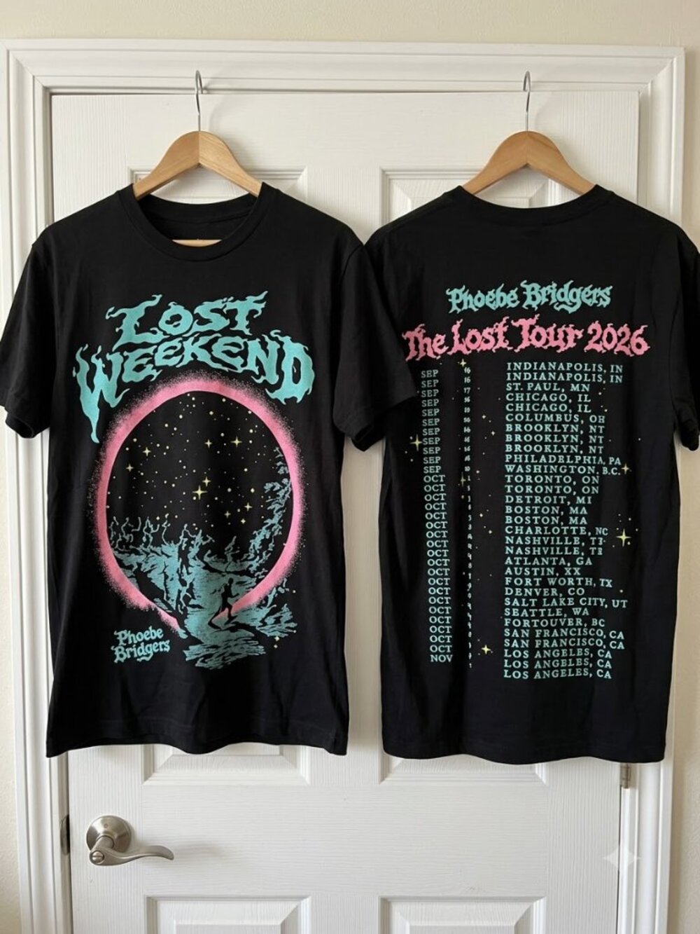 Phoebe Bridgers The Lost Tour 2026 "Lost Weekend" Tshirt Remake